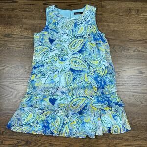 Lauren Ralph Lauren Blue and Yellow Paisley Dress